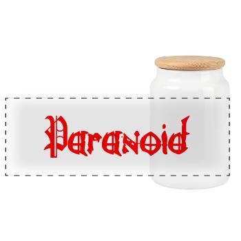 paranoid - red - Panorama Keksdose mit Holzdeckel - Weiß - Vorne
