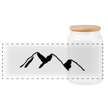 mountain__f1 - Boîte à biscuits avec couvercle en bois - blanc - Devant