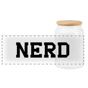 NERD - Panoramic Cookie Jar with Wooden Lid - white - Front