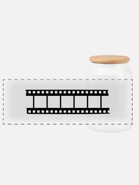 Kino - Panorama Keksdose mit Holzdeckel - Weiß