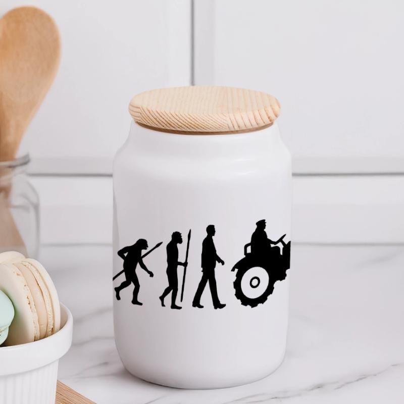 evolution_bauer_mit_traktor_032013_a_1c Panoramic Cookie Jar with Wooden Lid