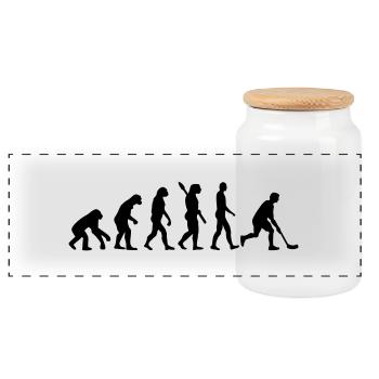 Floorball Évolution - Boîte à biscuits avec couvercle en bois - blanc - Devant