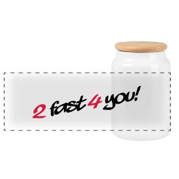 2 Fast 4 You - Panoramic Cookie Jar with Wooden Lid - white - Front