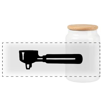 Coffee - Espresso Machines - Panoramic Cookie Jar with Wooden Lid - white - Front