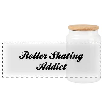 roller skating addict - Panorama Keksdose mit Holzdeckel - Weiß - Vorne