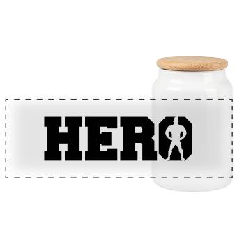 Super Hero Logo - Boîte à biscuits avec couvercle en bois - blanc - Devant
