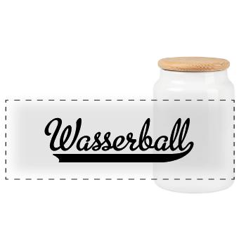 Wasserball - Panorama Keksdose mit Holzdeckel - Weiß - Vorne