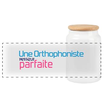 Orthophoniste / Orthophonie / Docteur / Médecin - Panoramic Cookie Jar with Wooden Lid - white - Front
