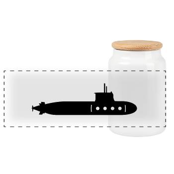 U-Boot - Panorama Keksdose mit Holzdeckel - Weiß - Vorne