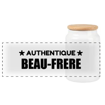 Beau Frère / Frere / Beau-Frère / Mariage / Marié - Boîte à biscuits avec couvercle en bois - blanc - Devant