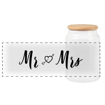 mr_mrs_heart - Panorama Keksdose mit Holzdeckel - Weiß - Vorne