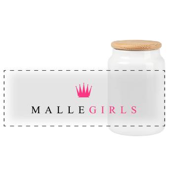 malle girls krone - Panorama Keksdose mit Holzdeckel - Weiß - Vorne