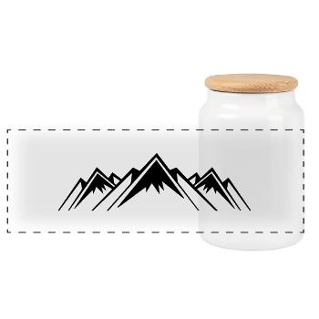mountains icon - Panorama Keksdose mit Holzdeckel - Weiß - Vorne