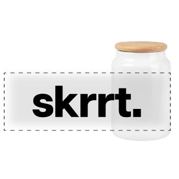 skrrt. - Panoramic Cookie Jar with Wooden Lid - white - Front