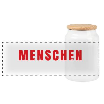 Menschen nicht so meins - Panorama Keksdose mit Holzdeckel - Weiß - Vorne