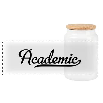 Academiker - Panorama Keksdose mit Holzdeckel - Weiß - Vorne