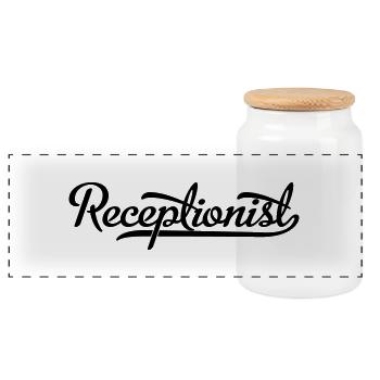 Rezeptionist - Panorama Keksdose mit Holzdeckel - Weiß - Vorne