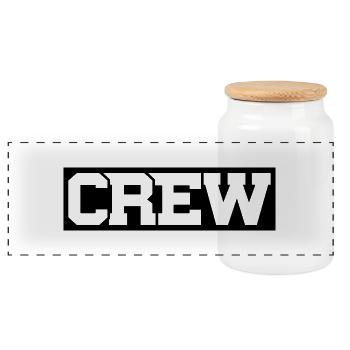 crew - Panoramic Cookie Jar with Wooden Lid - white - Front