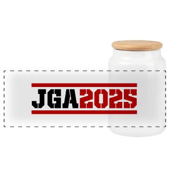 Jga 2025 Bachelor Party - Panoramic Cookie Jar with Wooden Lid - white - Front
