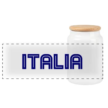 Italia - Italy - Italien - Boîte à biscuits avec couvercle en bois - blanc - Devant