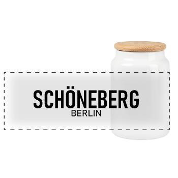 Schöneberg - Berlin - Deutschland - Panorama Keksdose mit Holzdeckel - Weiß - Vorne