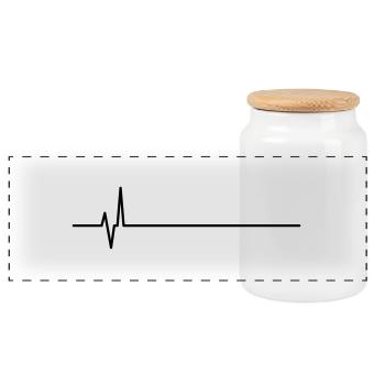 flatline - Panoramic Cookie Jar with Wooden Lid - white - Front
