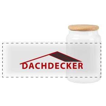 dachdecker_2 - Panorama Keksdose mit Holzdeckel - Weiß - Vorne