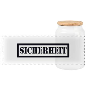 Sicherheit - Panorama Keksdose mit Holzdeckel - Weiß - Vorne