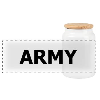 army - Panoramic Cookie Jar with Wooden Lid - white - Front