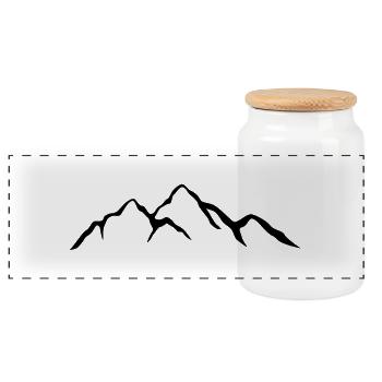 montagne-1 - Panorama Keksdose mit Holzdeckel - Weiß - Vorne