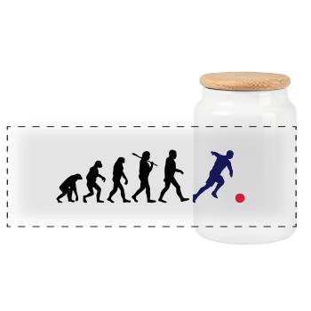EVOLUTION FOOTBALL - Boîte à biscuits avec couvercle en bois - blanc - Devant
