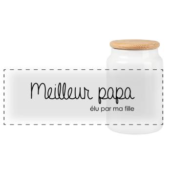 Meilleur papa élu par ma fille - Boîte à biscuits avec couvercle en bois - blanc - Devant