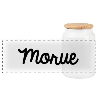 Morue - Boîte à biscuits avec couvercle en bois - blanc - Devant