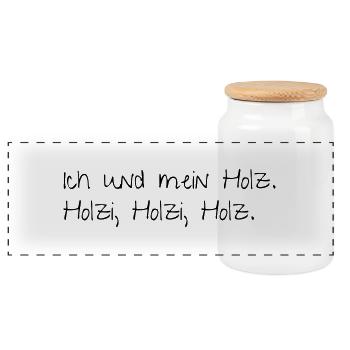 Ich und mein Holz - Panorama Keksdose mit Holzdeckel - Weiß - Vorne