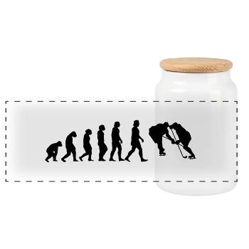evolution hockey - Panorama Keksdose mit Holzdeckel - Weiß - Vorne
