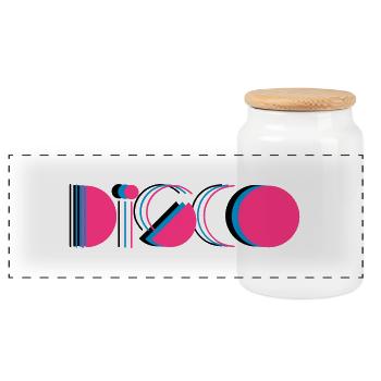 disco - Panorama Keksdose mit Holzdeckel - Weiß - Vorne