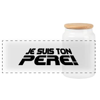 Je suis ton père 3D (1c) - Boîte à biscuits avec couvercle en bois - blanc - Devant