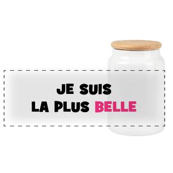 Je suis la plus belle - Boîte à biscuits avec couvercle en bois - blanc - Devant