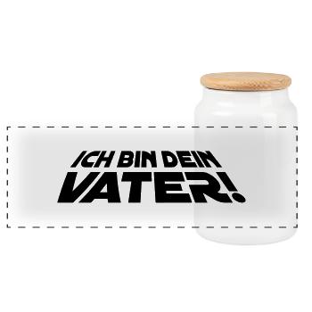 ich_bin_dein_vater_15x5_1f - Panorama Keksdose mit Holzdeckel - Weiß - Vorne
