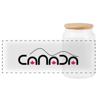 Canada Kanada Ahornblatt - Panorama Keksdose mit Holzdeckel - Weiß - Vorne