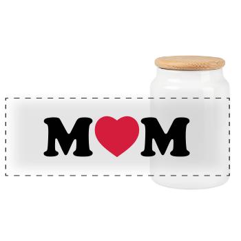 Mom heart - Panorama Keksdose mit Holzdeckel - Weiß - Vorne