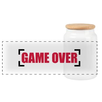 Game Over - Panoramic Cookie Jar with Wooden Lid - white - Front