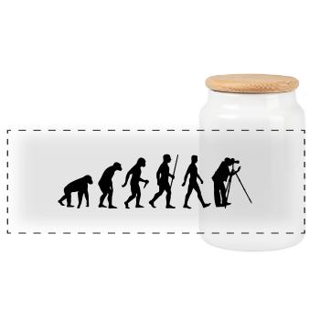 Evolution Fotograf - Panorama Keksdose mit Holzdeckel - Weiß - Vorne