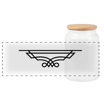 ornament_1_f1 - Panoramic Cookie Jar with Wooden Lid - white - Front