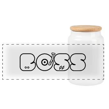 I am a dj deejay turntable record boss t-shirts - Panorama Keksdose mit Holzdeckel - Weiß - Vorne