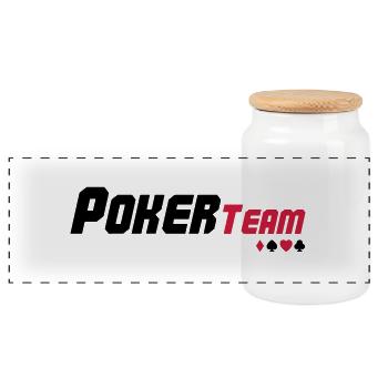 poker_team_02 - Boîte à biscuits avec couvercle en bois - blanc - Devant