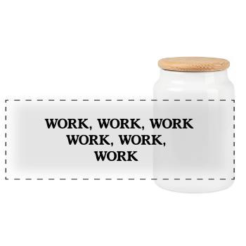 Work Work - Boîte à biscuits avec couvercle en bois - blanc - Devant