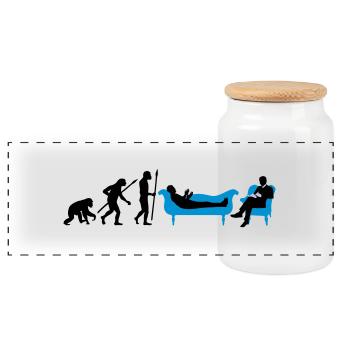 evolution_therapeut_psychologe_11_2016_b - Panorama Keksdose mit Holzdeckel - Weiß - Vorne
