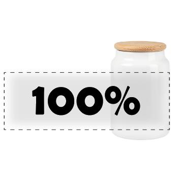 100 - Panoramic Cookie Jar with Wooden Lid - white - Front