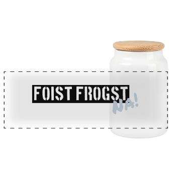 Foist frogst, NA! - Panorama Keksdose mit Holzdeckel - Weiß - Vorne